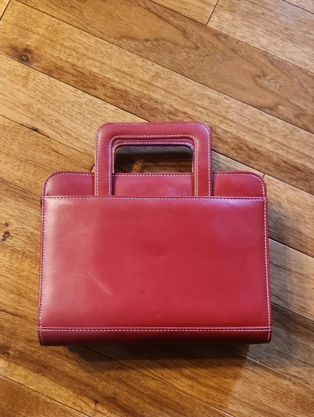 Franklin Covey Red Structured Top-Handle Briefcase